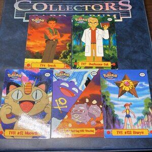 Pokémon TOPPS TV Animation Cards Lot – Meowth, Brock, Professor Oak